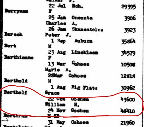 william bertholf birth record